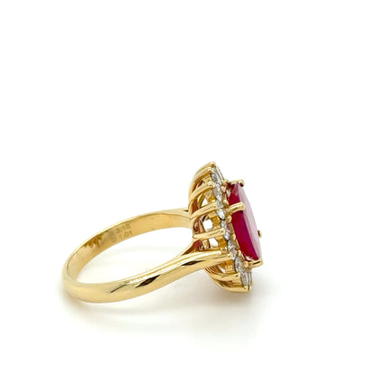 18k gold burma ruby ring