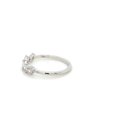 18k gold mix cut diamond ring