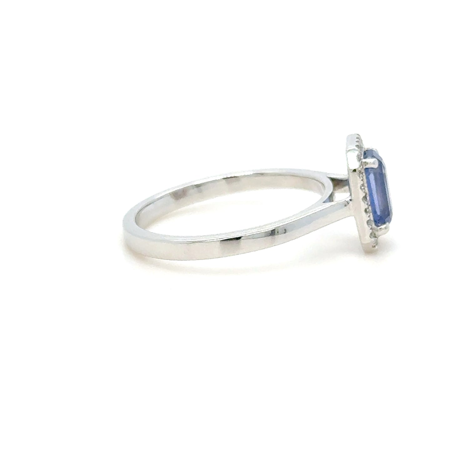 18K Gold Blue sapphire & diamond ring