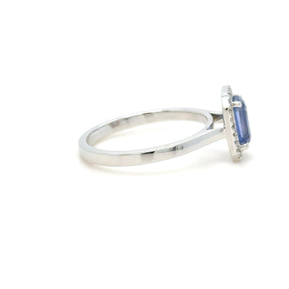 18K Gold Blue sapphire & diamond ring
