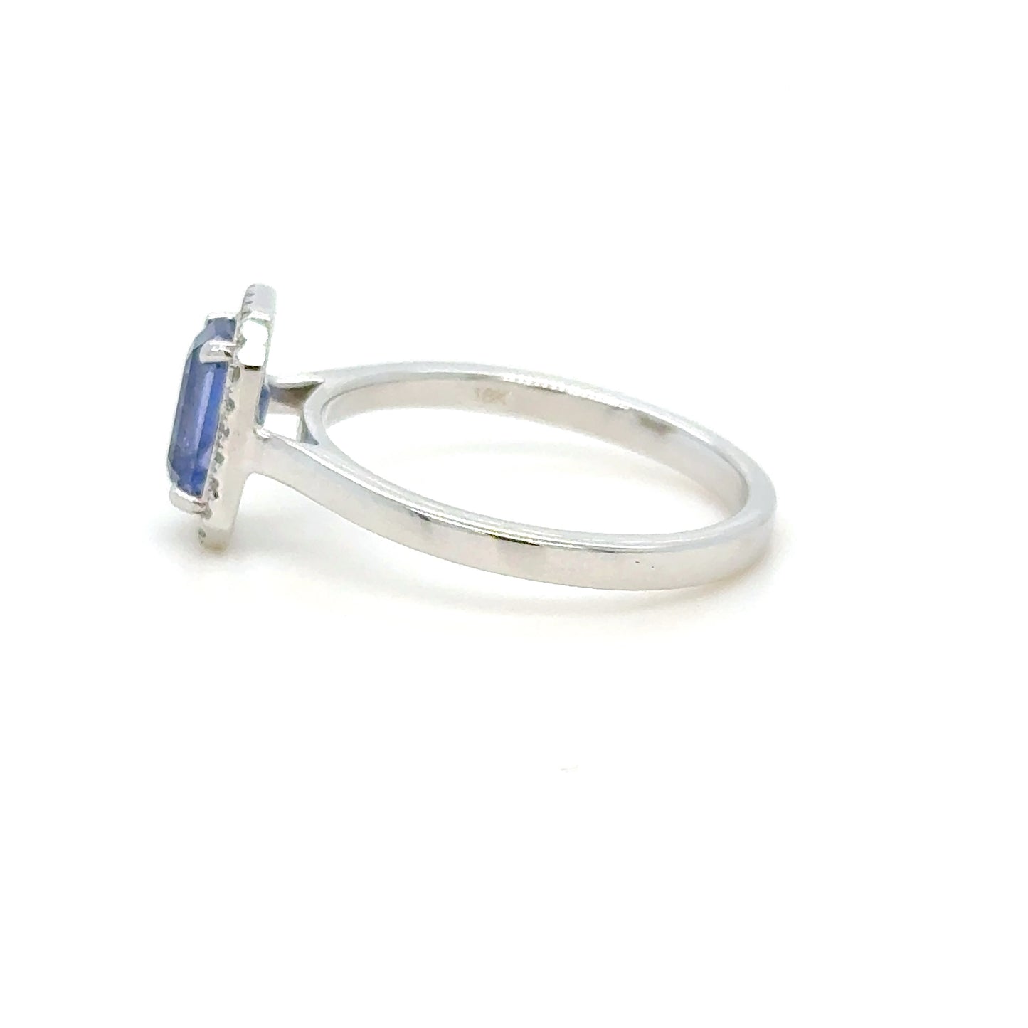 18K Gold Blue sapphire & diamond ring