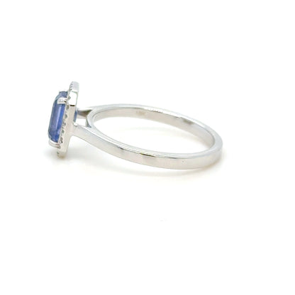 18K Gold Blue sapphire & diamond ring