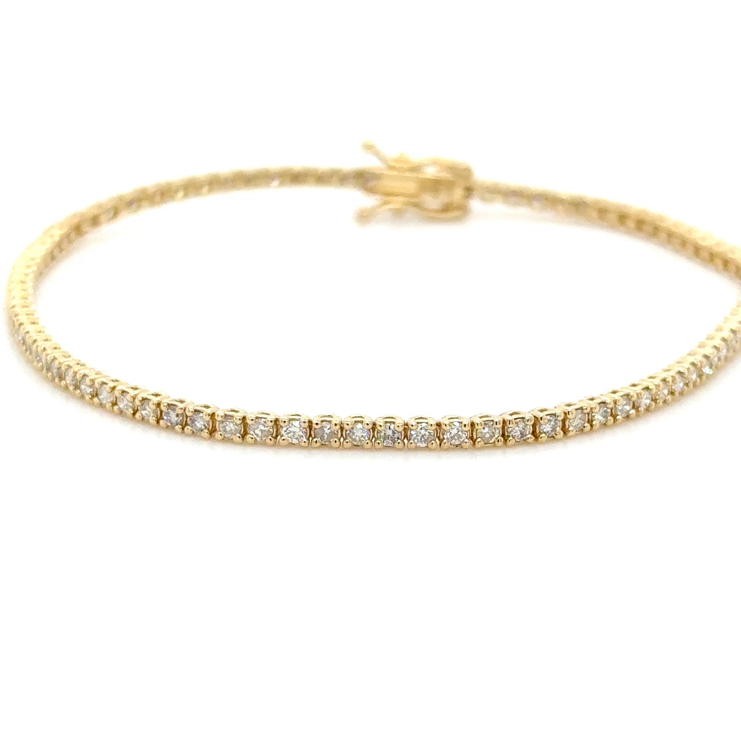 18K Yellow Gold 1.15 carat Diamond tennis bracelet