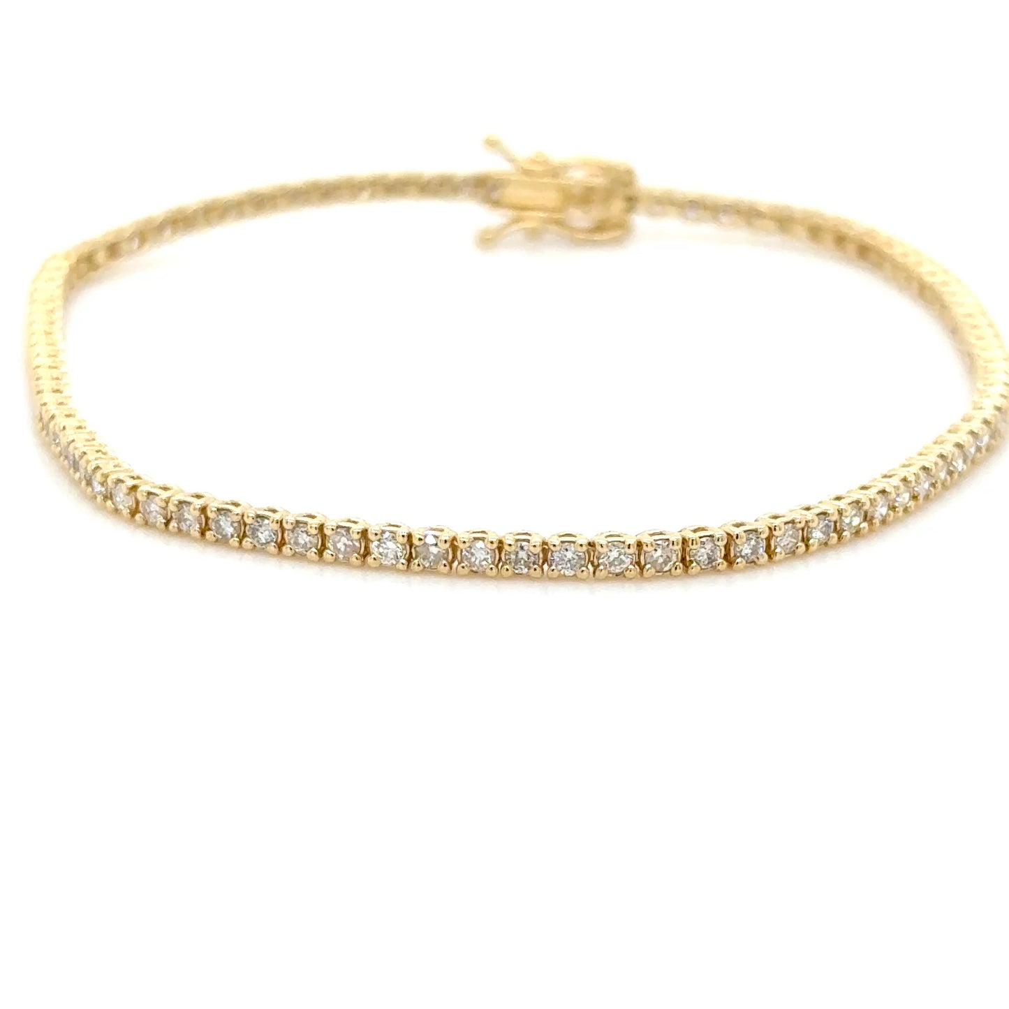18K Yellow Gold 1.15 carat Diamond tennis bracelet