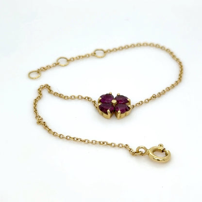 18K Gold flower shape Amethyst Bracelet