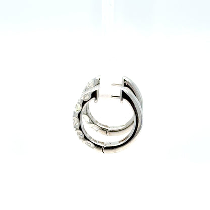 18K White Gold Diamond Hoop Earrings