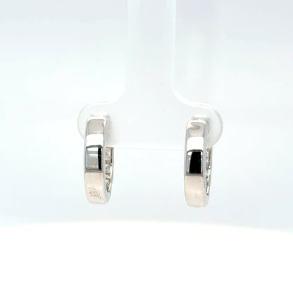 18K White Gold Diamond Hoop Earrings