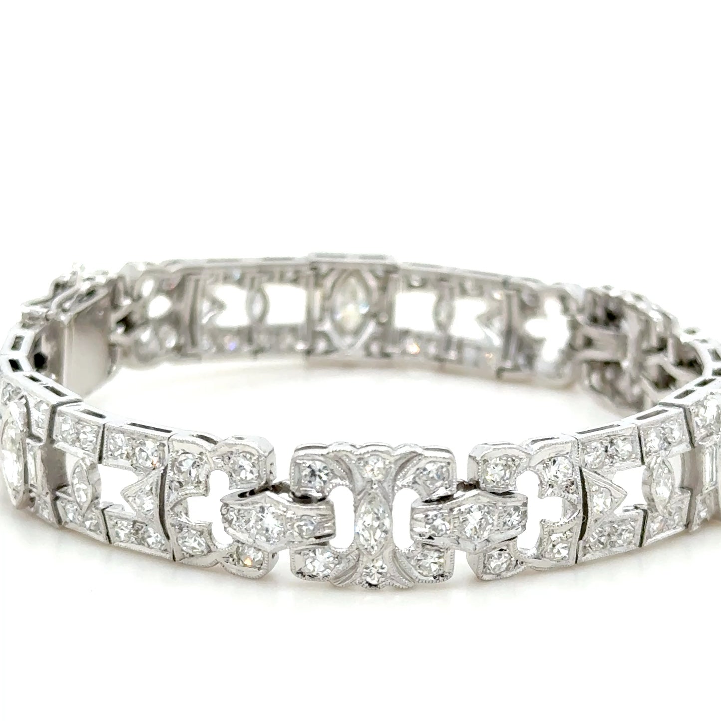 Vintage Marquise Diamond Bracelet in Platinum