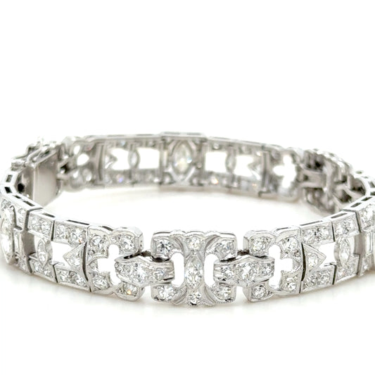 Vintage Marquise Diamond Bracelet in Platinum