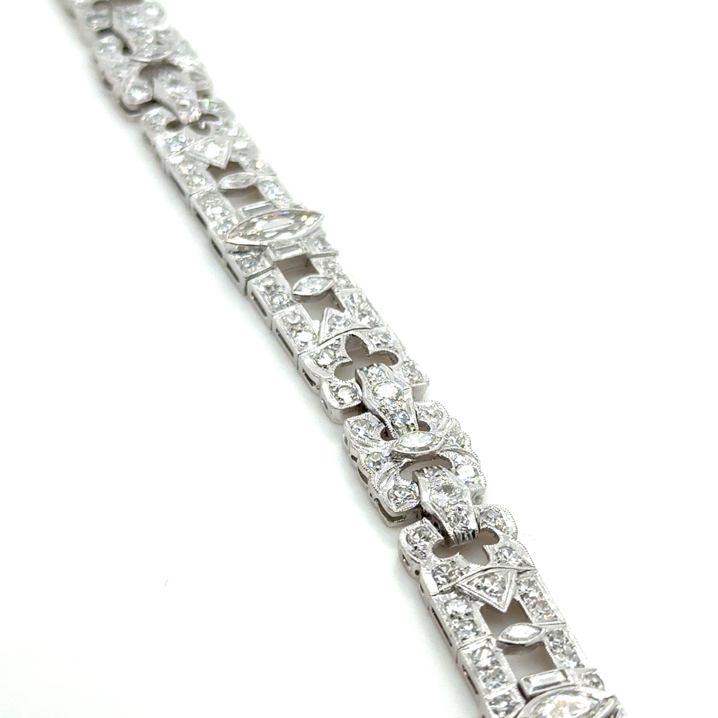 Vintage Marquise Diamond Bracelet in Platinum