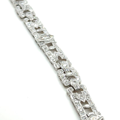 Vintage Marquise Diamond Bracelet in Platinum