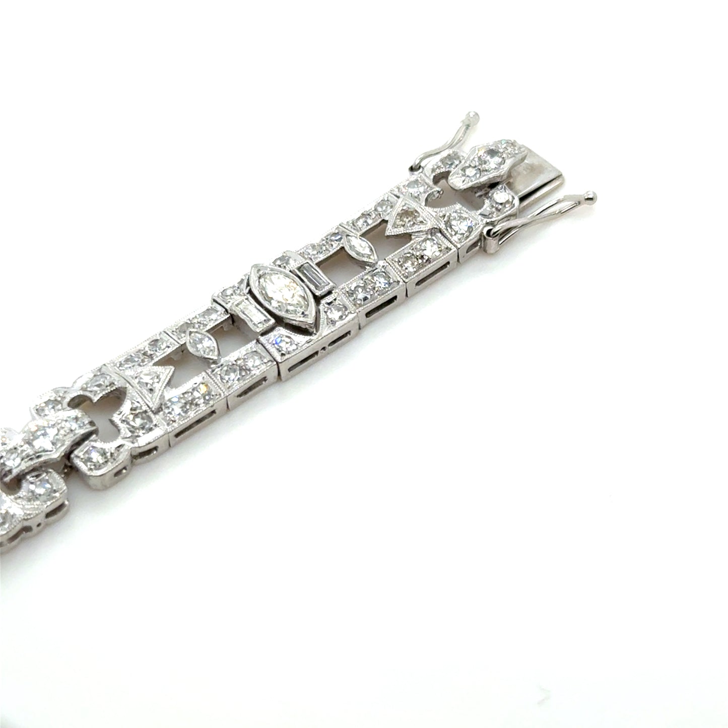 Vintage Marquise Diamond Bracelet in Platinum