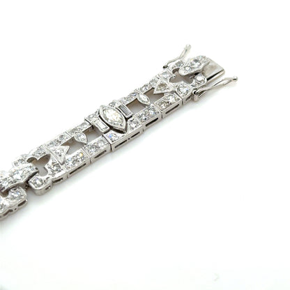 Vintage Marquise Diamond Bracelet in Platinum