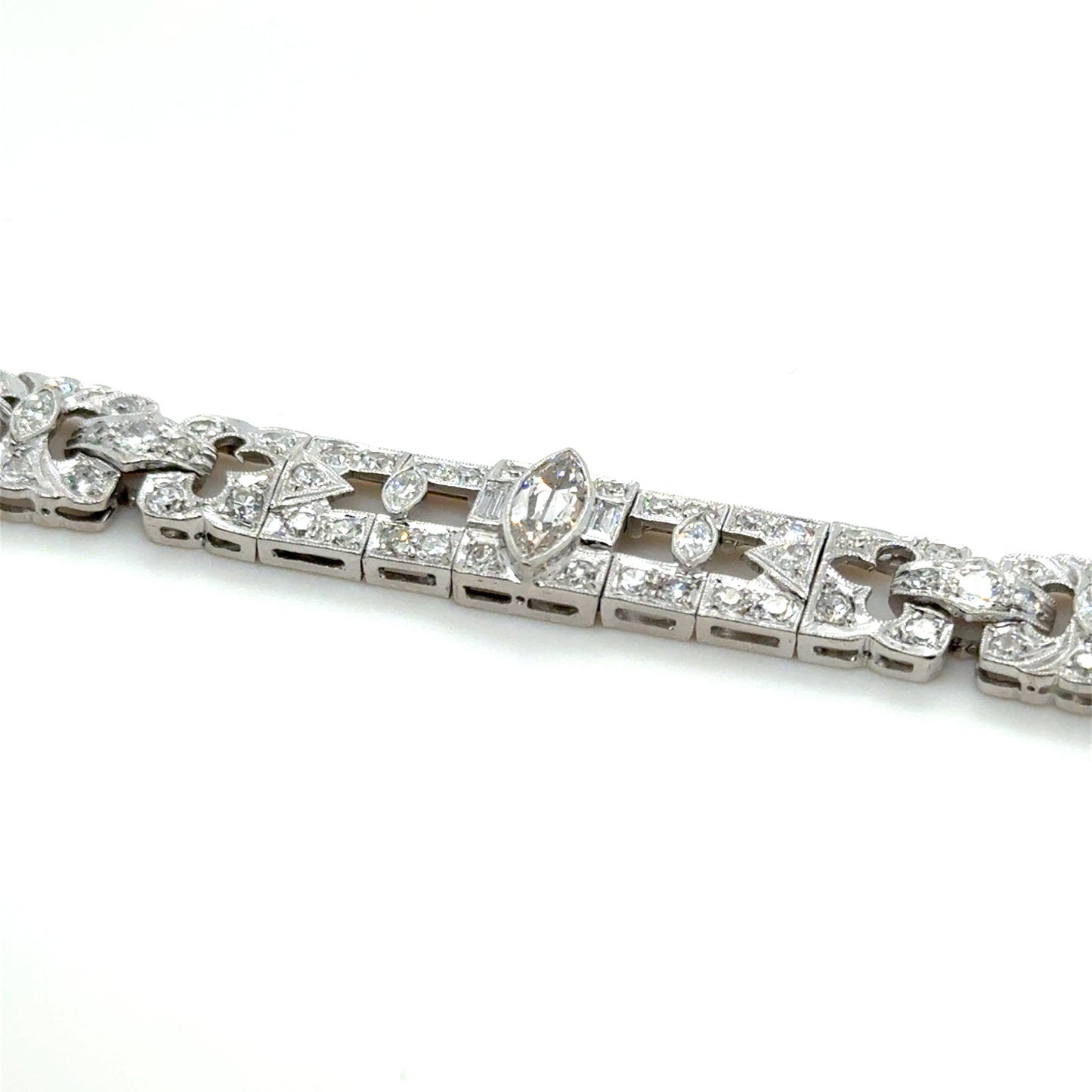 Vintage Marquise Diamond Bracelet in Platinum