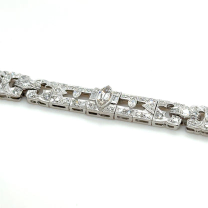 Vintage Marquise Diamond Bracelet in Platinum