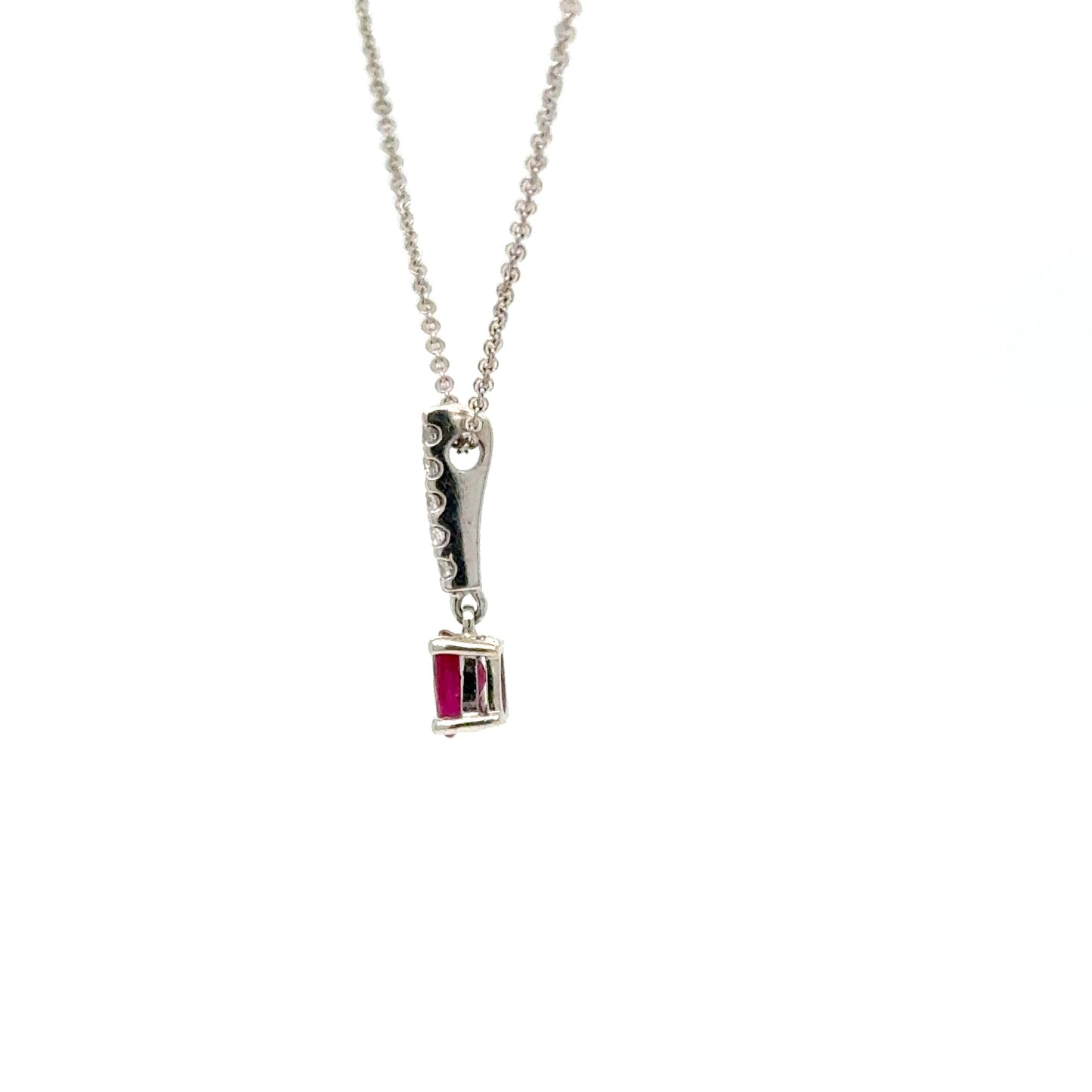 Ruby & Diamond Necklace 9K White Gold