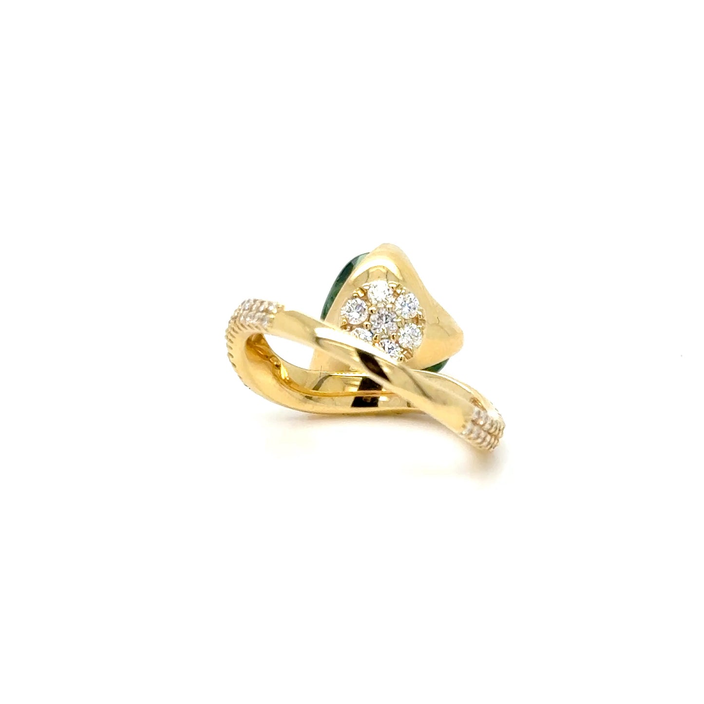 5.28 Carat Heart-Shaped Tsavorite & Diamond Ring in Fine Setting 18K Yellow Gold