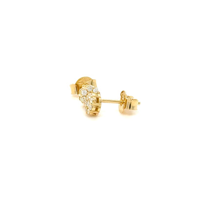 Round Diamond Cluster Earrings 18K Yellow Gold