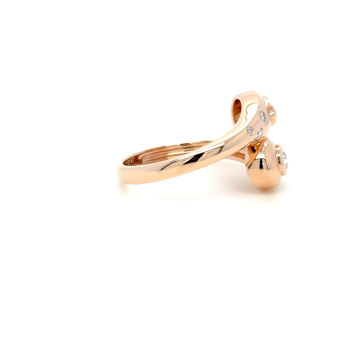 Pear Shaped Diamond Wrap Ring in 18K Rose Gold