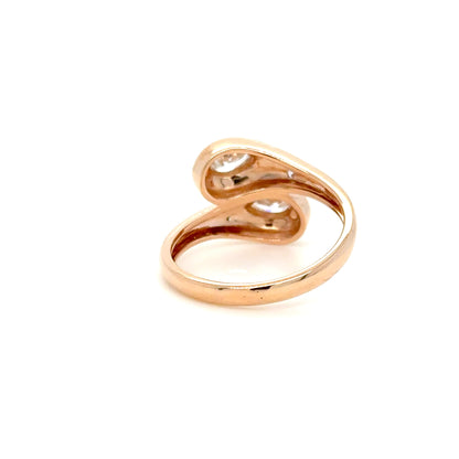 Pear Shaped Diamond Wrap Ring in 18K Rose Gold