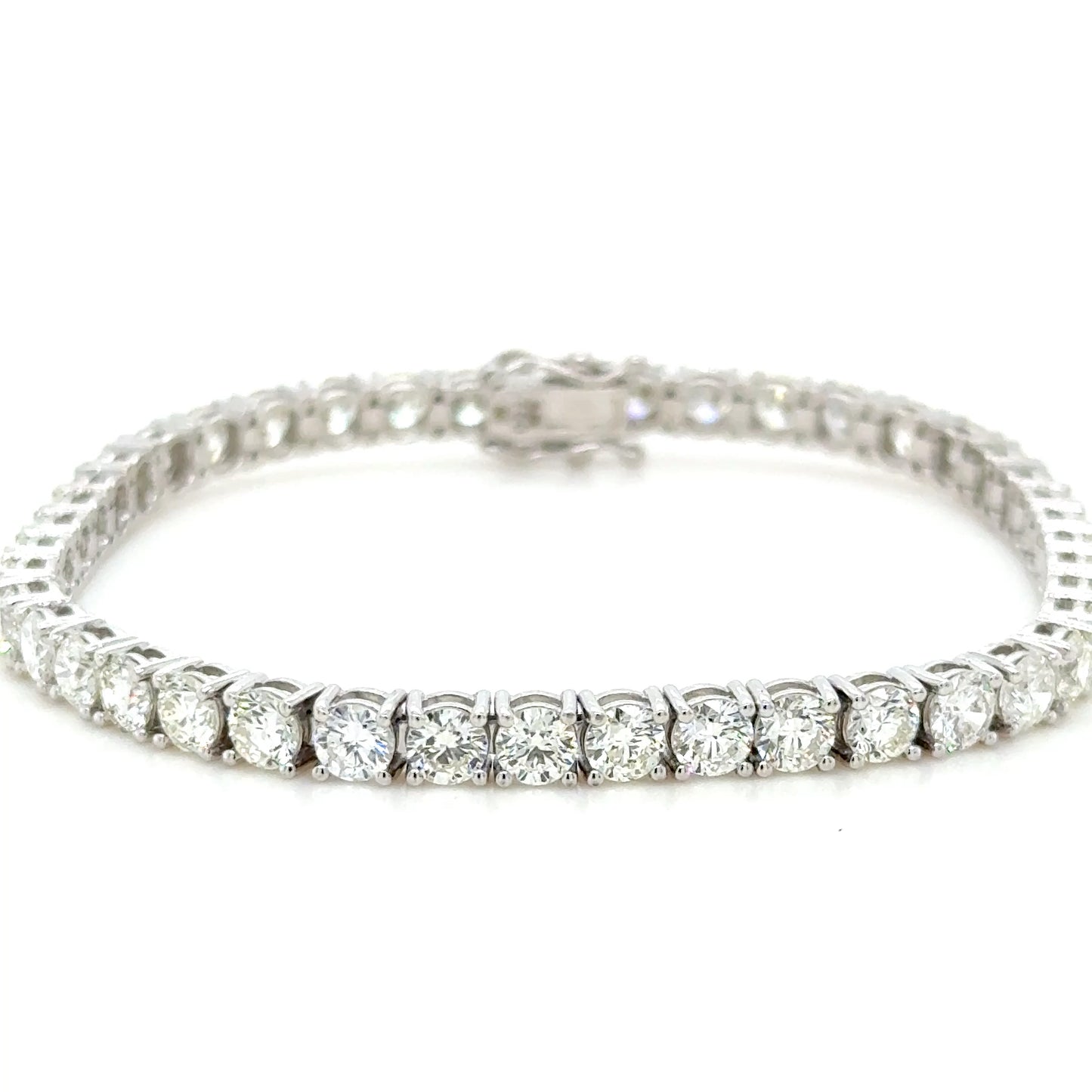 9ct Natural Round Brilliant Diamonds Tennis Bracelet 18K White Gold