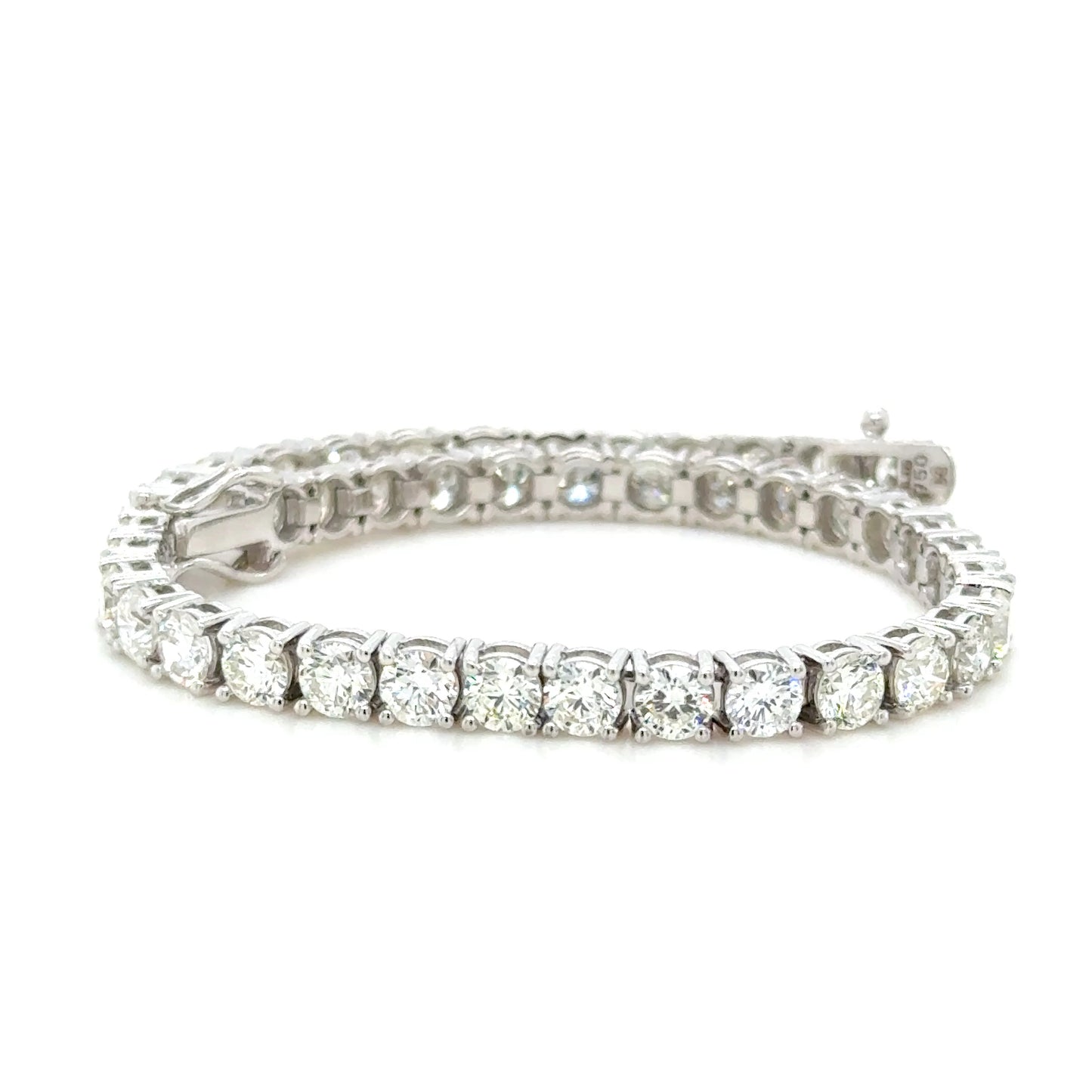 9ct Natural Round Brilliant Diamonds Tennis Bracelet 18K White Gold