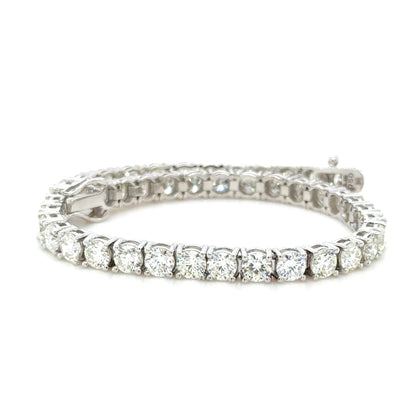 9ct Natural Round Brilliant Diamonds Tennis Bracelet 18K White Gold