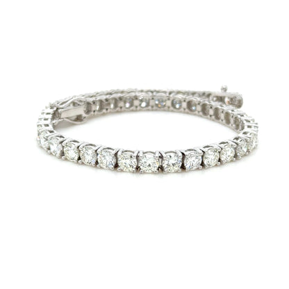 9ct Natural Round Brilliant Diamonds Tennis Bracelet 18K White Gold