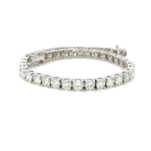 9ct Natural Round Brilliant Diamonds Tennis Bracelet 18K White Gold