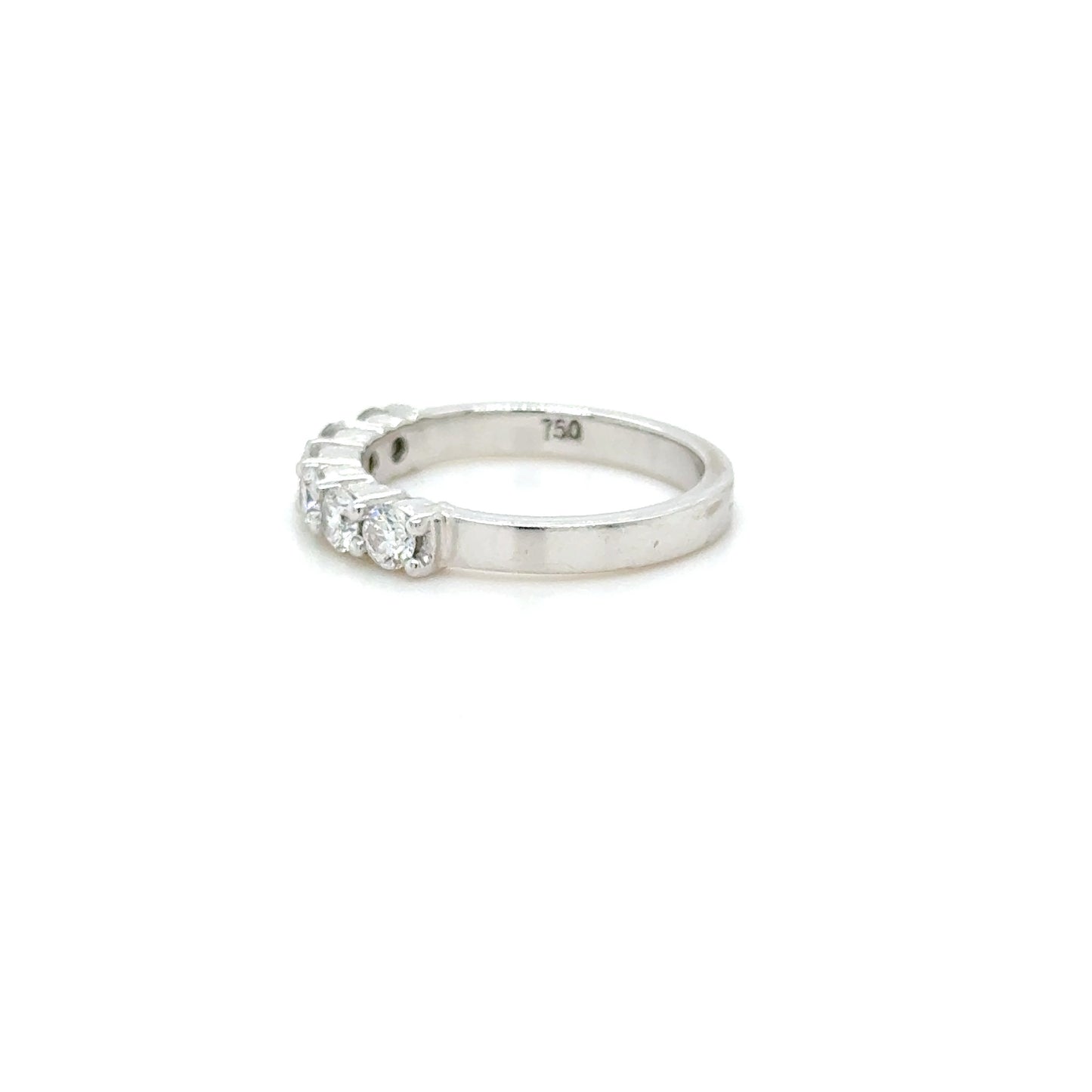 Half Eternity Diamond Ring in 18K White Gold