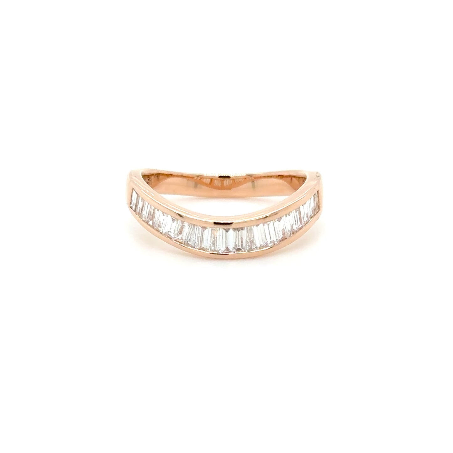 18K Rose Gold Baguette Diamond Ring
