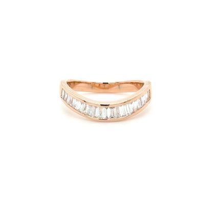 18K Rose Gold Baguette Diamond Ring