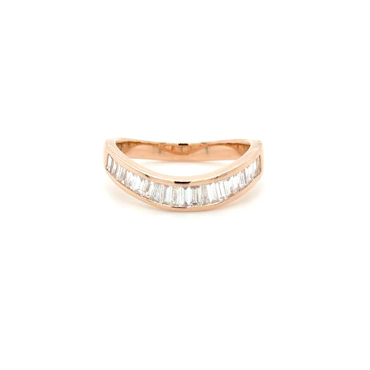 18K Rose Gold Baguette Diamond Ring
