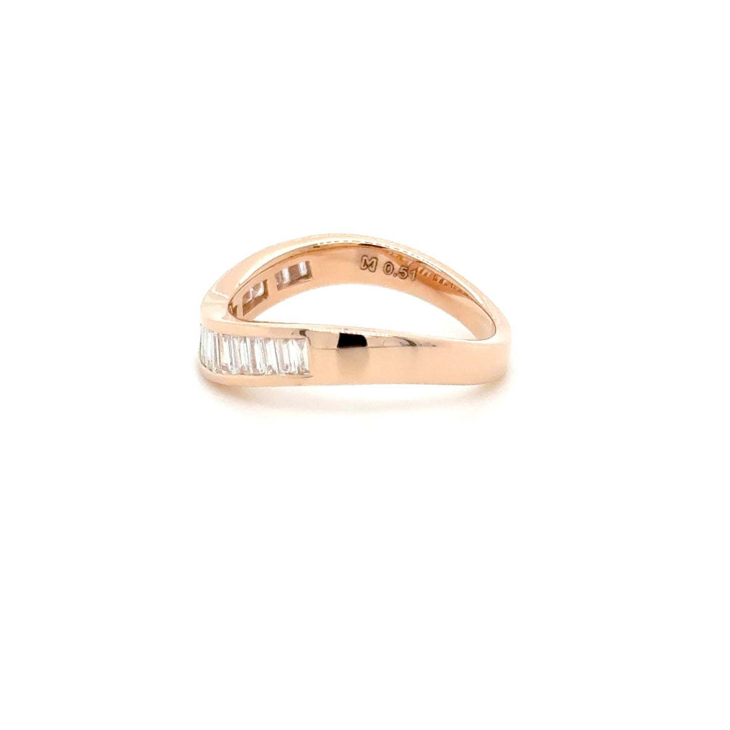 18K Rose Gold Baguette Diamond Ring