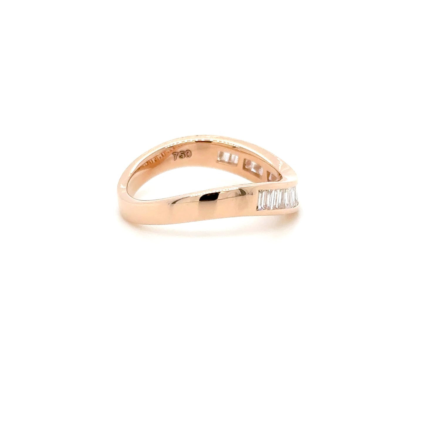 18K Rose Gold Baguette Diamond Ring