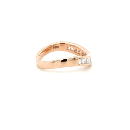 18K Rose Gold Baguette Diamond Ring