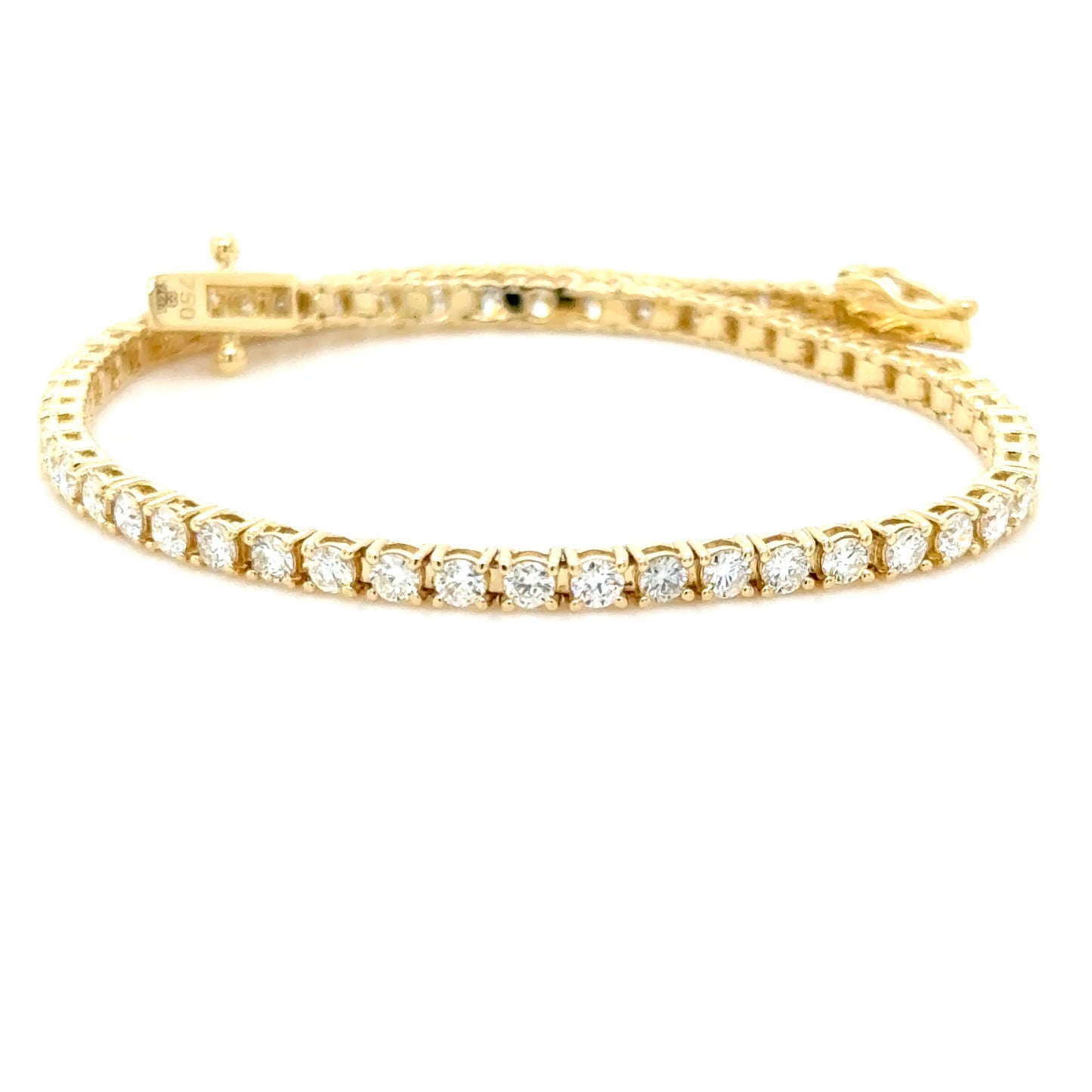 2.44 Carat Diamond Tennis Bracelet in 18K Yellow Gold
