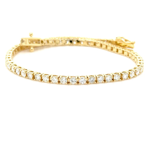 2.44 Carat Diamond Tennis Bracelet in 18K Yellow Gold