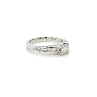 0.45 Carat Diamond Engagement Ring in 18K White Gold