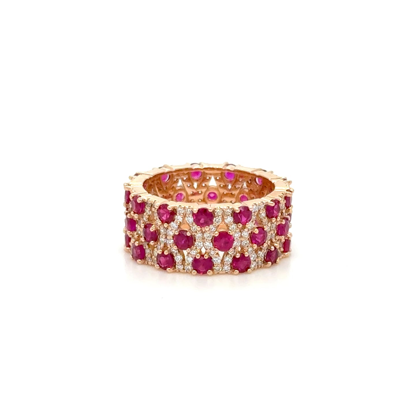 3.28 Carat Burma Ruby & Diamond Ring in 18K Rose Gold