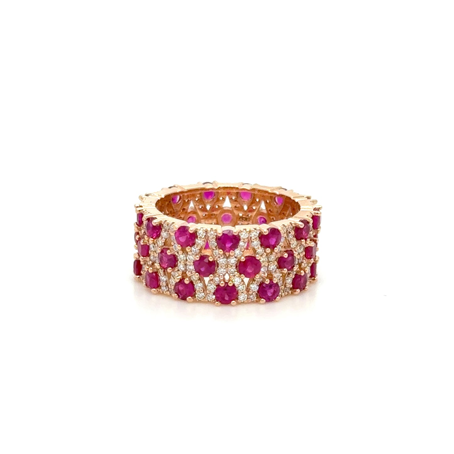3.28 Carat Burma Ruby & Diamond Ring in 18K Rose Gold