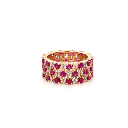 3.28 Carat Burma Ruby & Diamond Ring in 18K Rose Gold