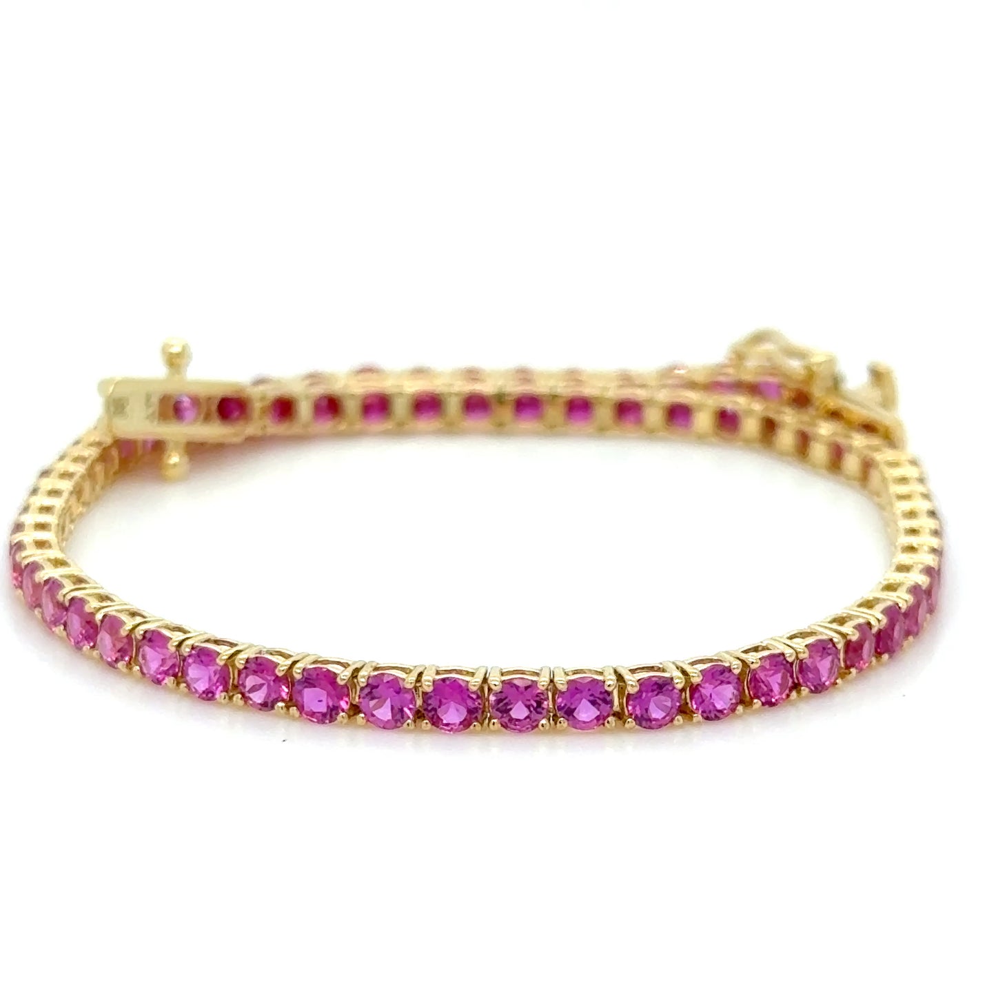 4.71ct Pink Ruby Tennis Bracelet Mozambique Rubies 18K Gold