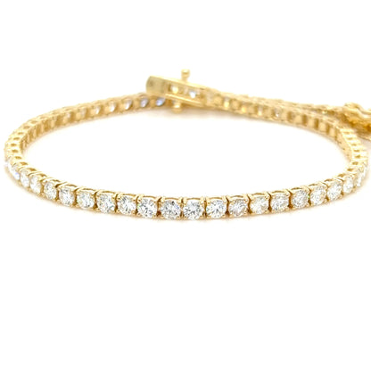 3.76ct Diamond Tennis Bracelet 18K Yellow Gold Natural Diamonds