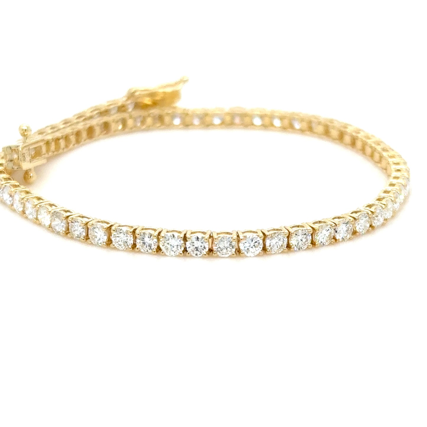 3.76ct Diamond Tennis Bracelet 18K Yellow Gold Natural Diamonds