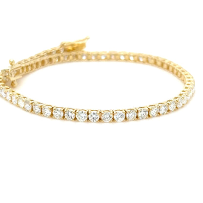 3.76ct Diamond Tennis Bracelet 18K Yellow Gold Natural Diamonds