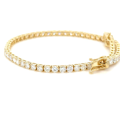 3.76ct Diamond Tennis Bracelet 18K Yellow Gold Natural Diamonds