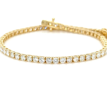3.76ct Diamond Tennis Bracelet 18K Yellow Gold Natural Diamonds