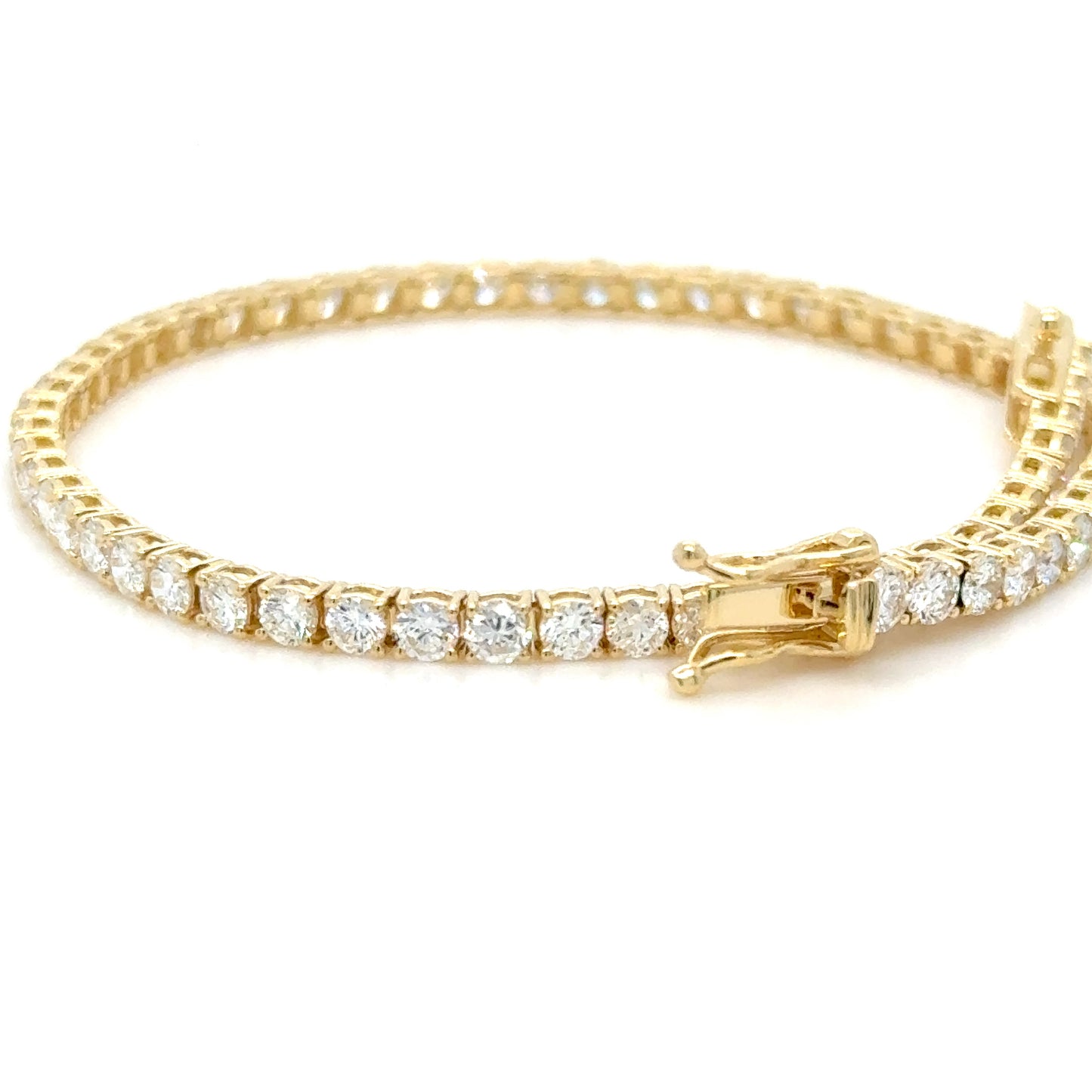 3.76ct Diamond Tennis Bracelet 18K Yellow Gold Natural Diamonds