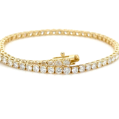 3.76ct Diamond Tennis Bracelet 18K Yellow Gold Natural Diamonds